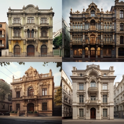 a large building in a city