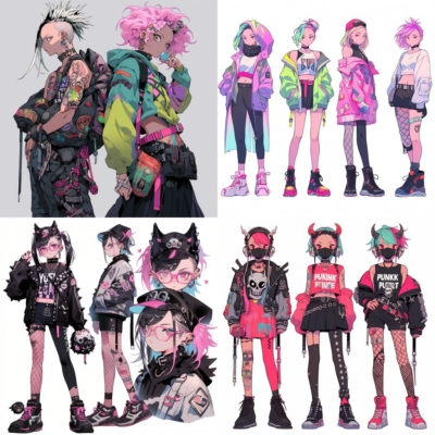 a group of people posing for a photo with Harajuku in the background