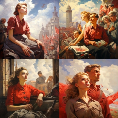 a group of people sitting in front of a crowd
